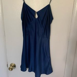 Royal Blue Victorias Secret Silk Slip with Rhinestone